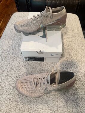Nike Women's VaporMax Flyknit Sneakers - Taupe/Pink